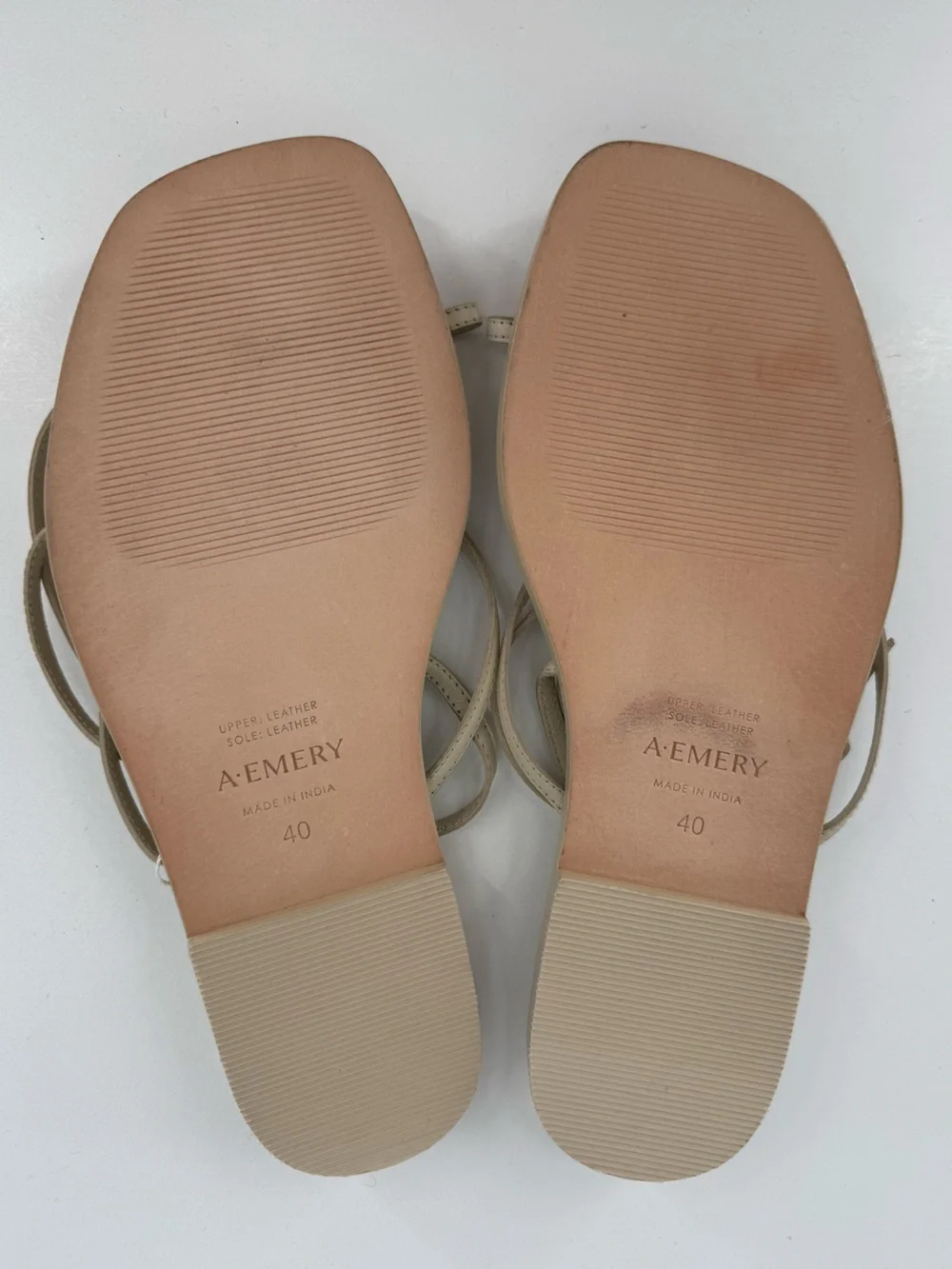Women's Neutral Strappy Flat Sandals with Ankle Tie